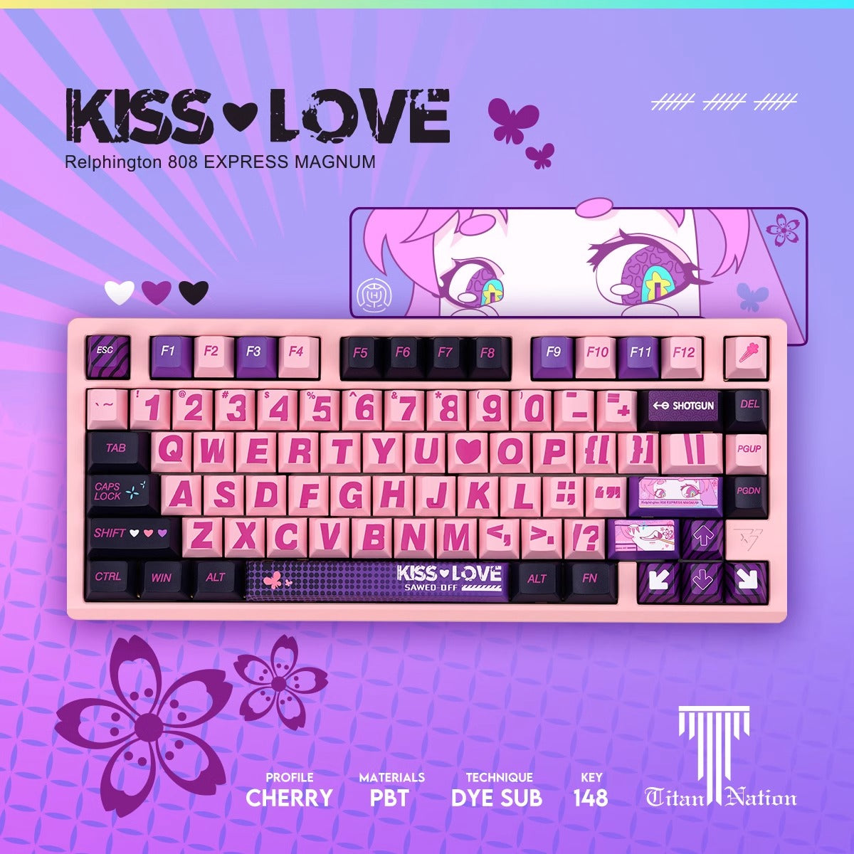 CSGO Kiss Love PBT Keycaps Ste Adapted to Keychron mechanical keyboard
