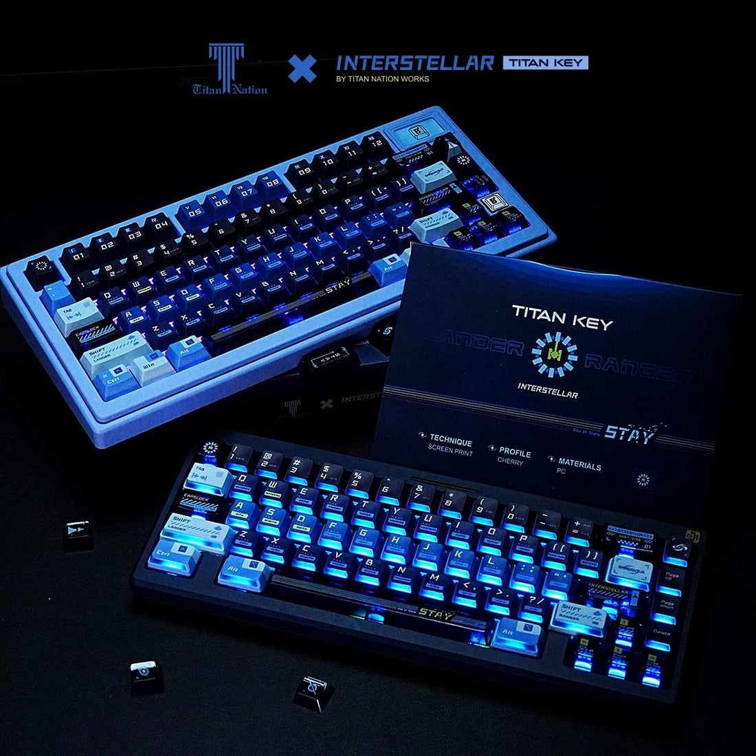 Interstellar PC PBT Keycaps Set mechanical keyboards layout Compatible with Wooting 60HE