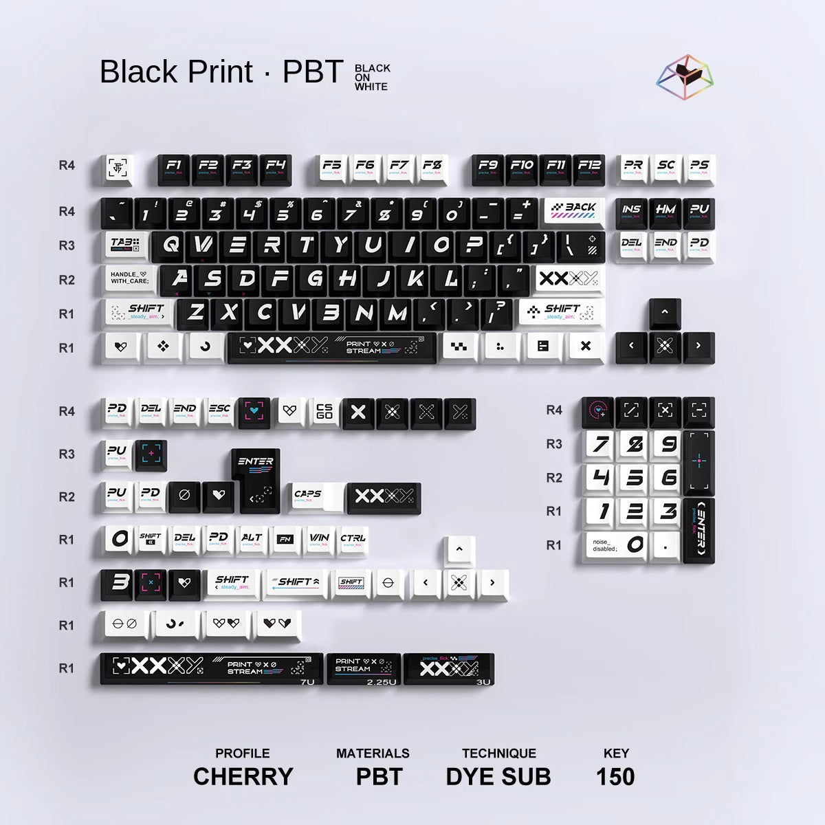 CSGO Printstream Custom keycaps Set mechanical keyboards layout Compatible with Keychron K1