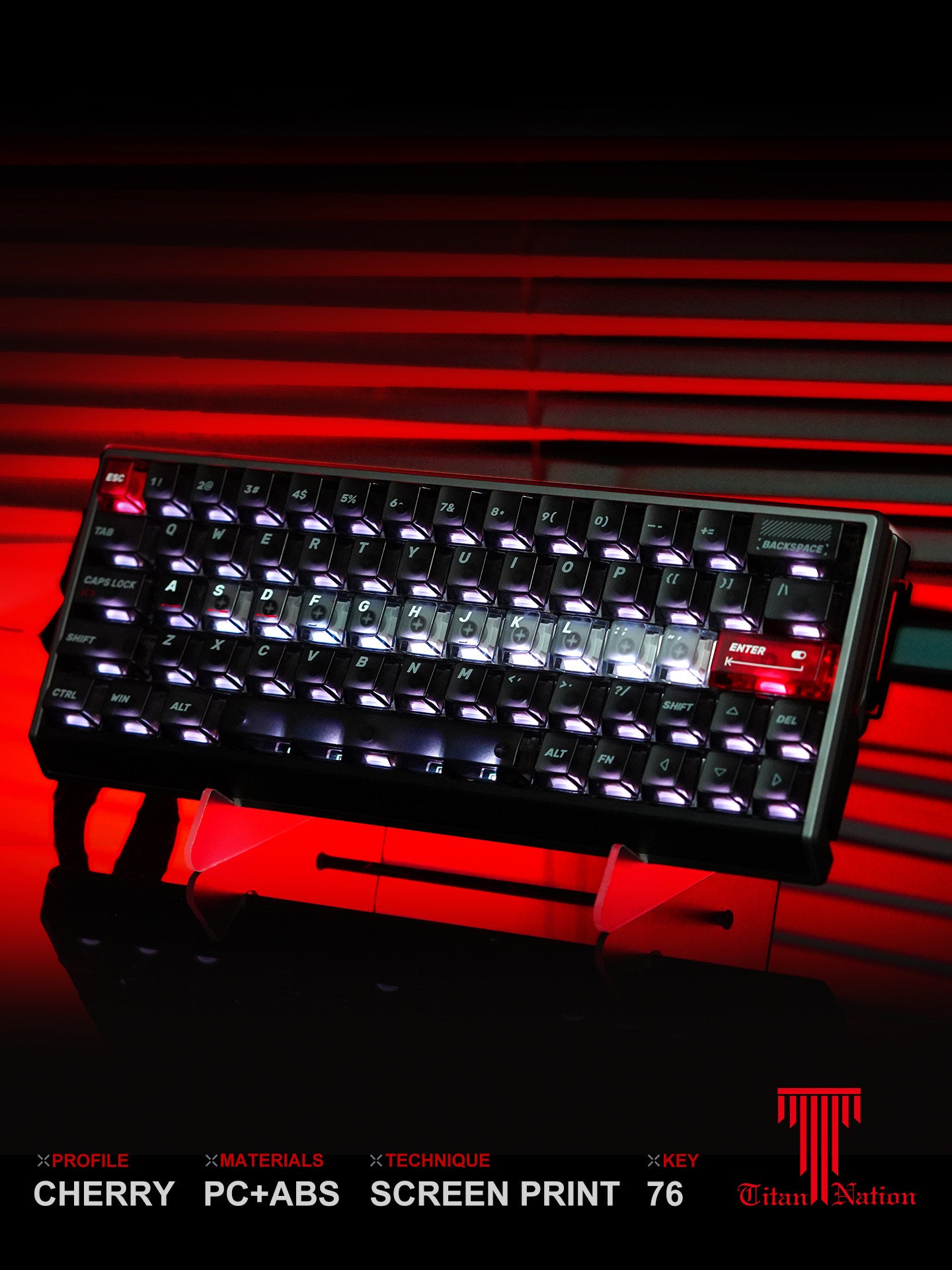 Skyline Black Keycaps – Transparent PC Keycaps for 60% & 75% Keyboards