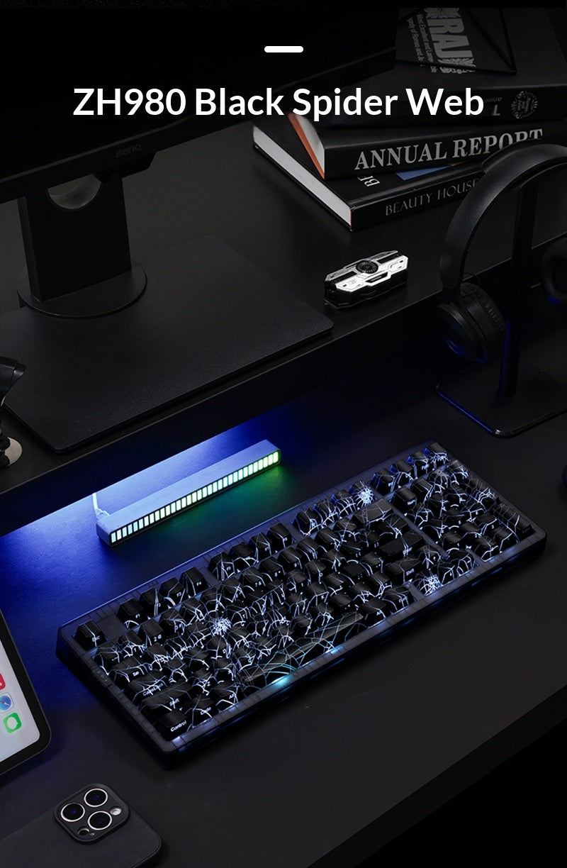 ZH980 Black Transparent Spider-Web Mechanical Keyboard | Gaming