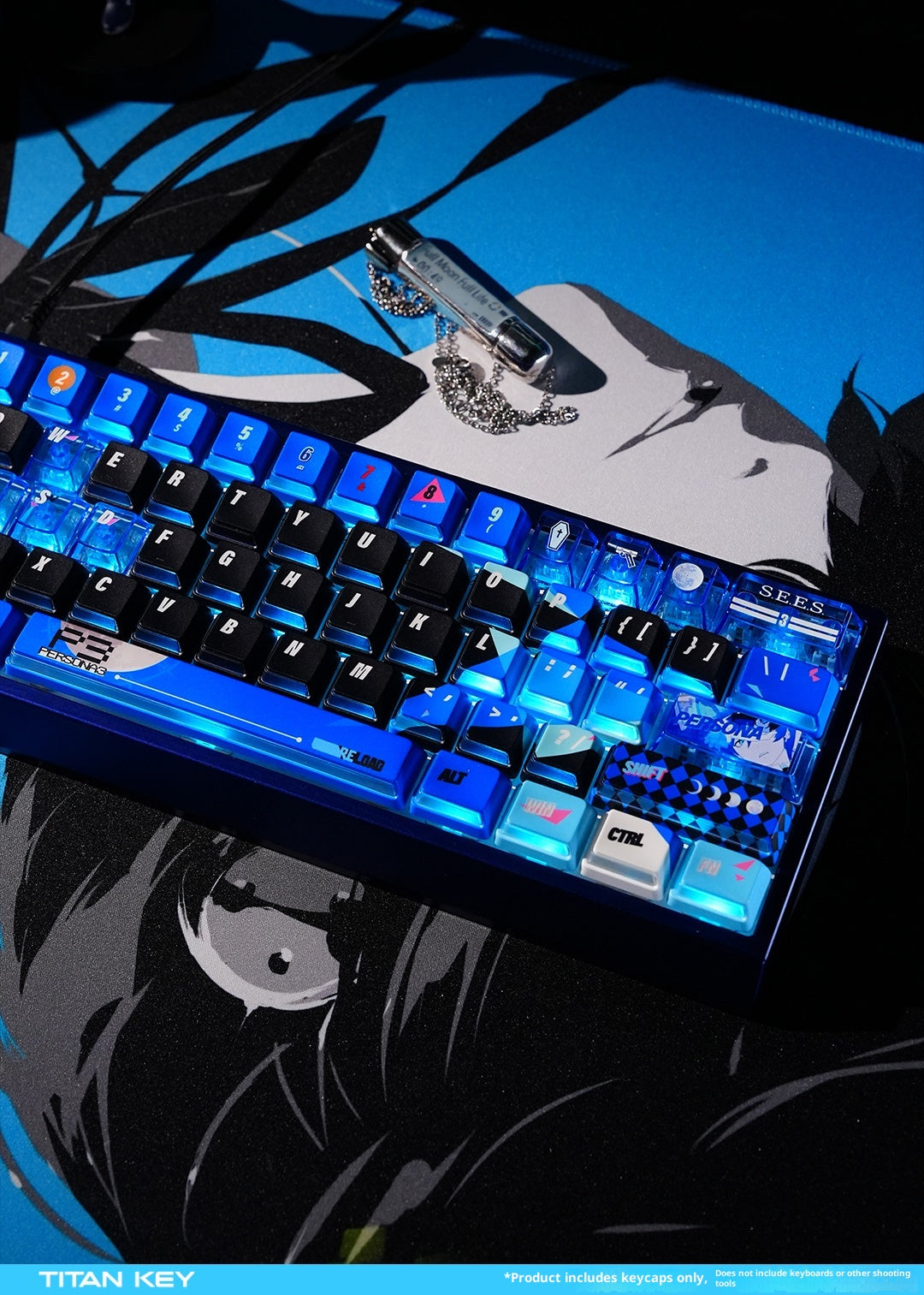Persona 3 Reload Keycaps Set – PBT Dye-Sub Blue Nuclear Style