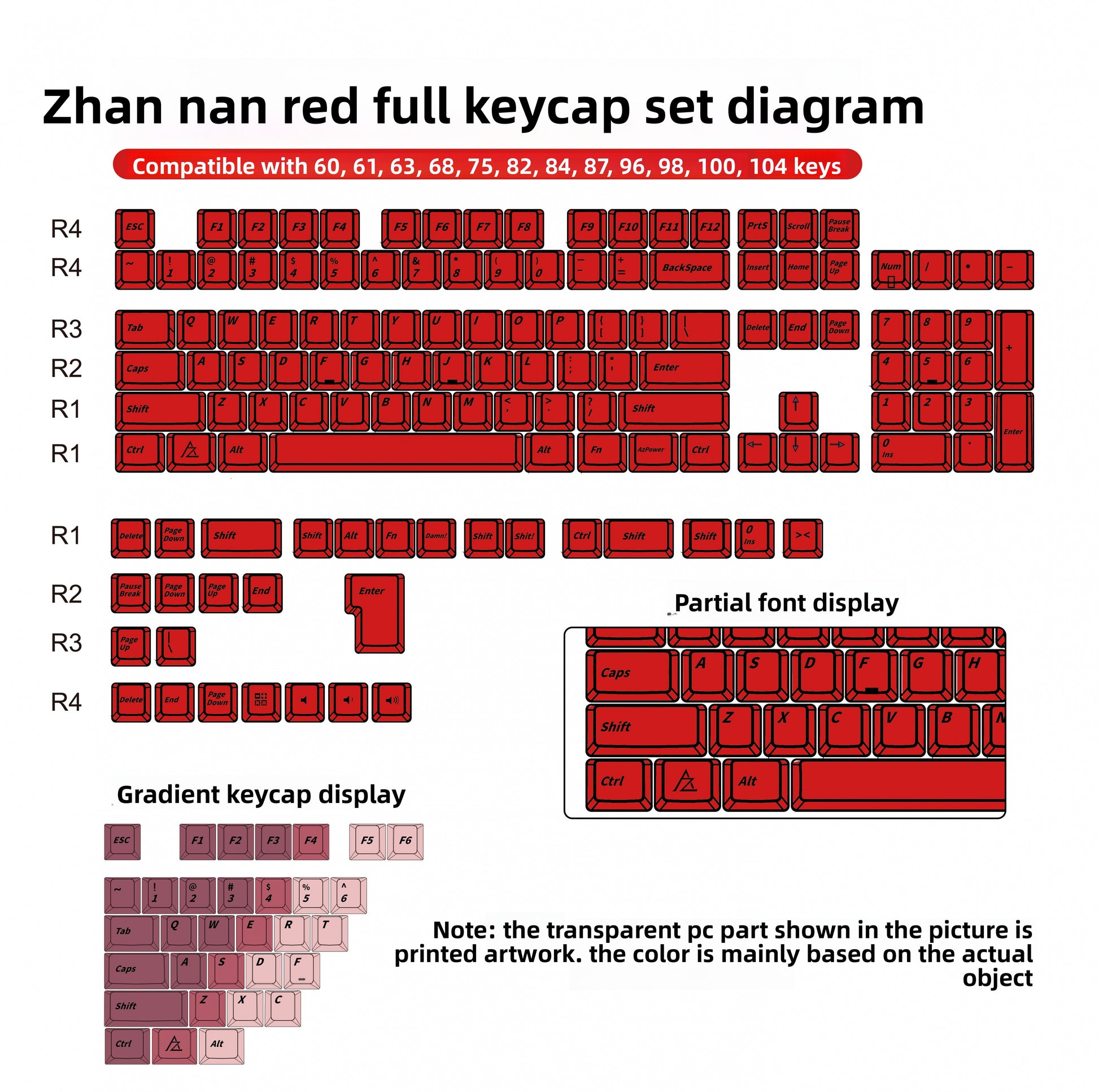 Ice Crystal Gradient Transparent Keycaps – PC Keycaps for Wooting & ACE68 - Titan Nation
