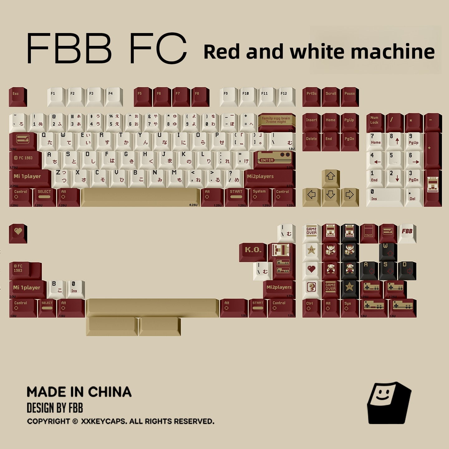 FBB Original SFC 1990 Keycaps – Custom PBT Dye-Sub Set for 87-Key NGC - Titan Nation