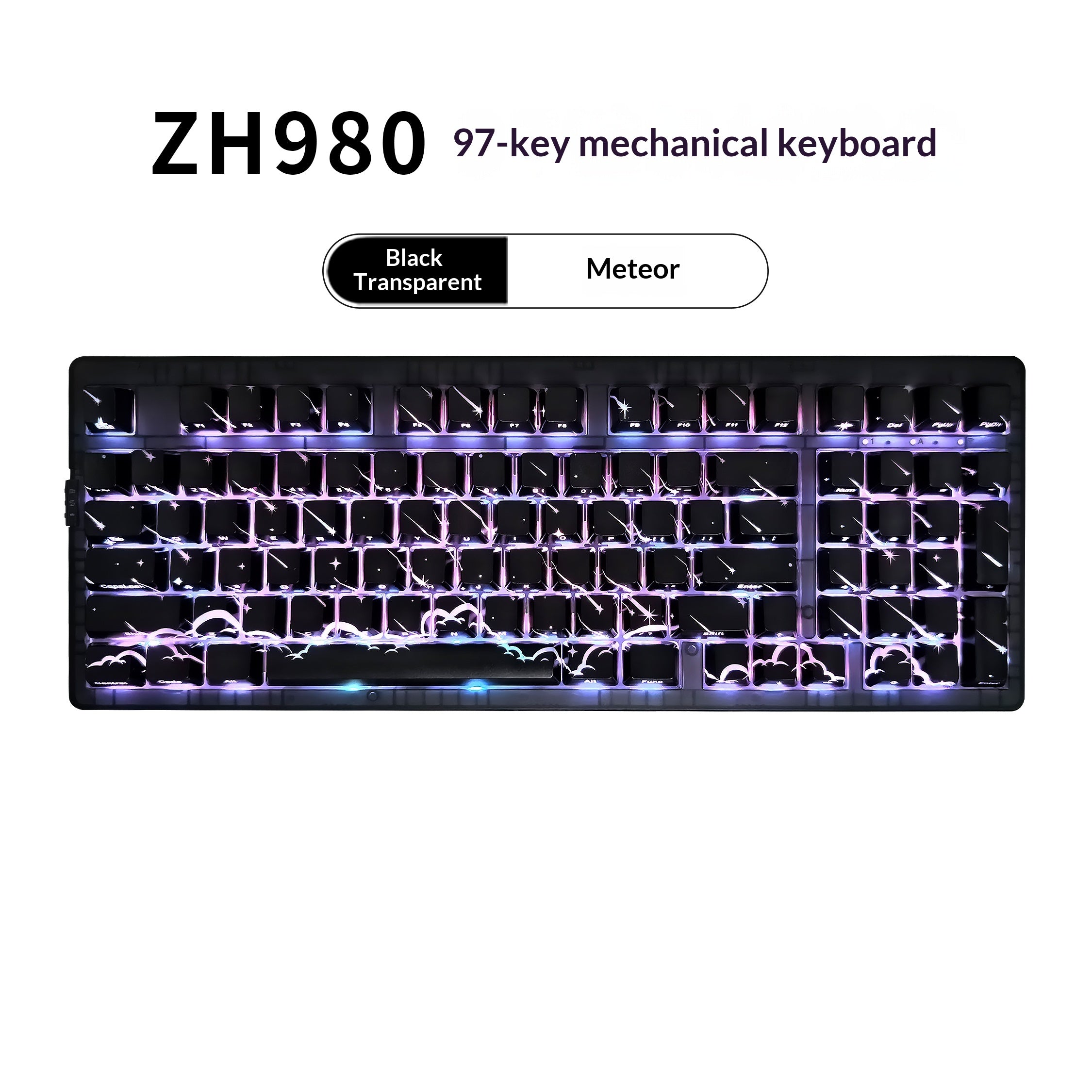 ZH980 Black Transparent Spider-Web Mechanical Keyboard | Gaming