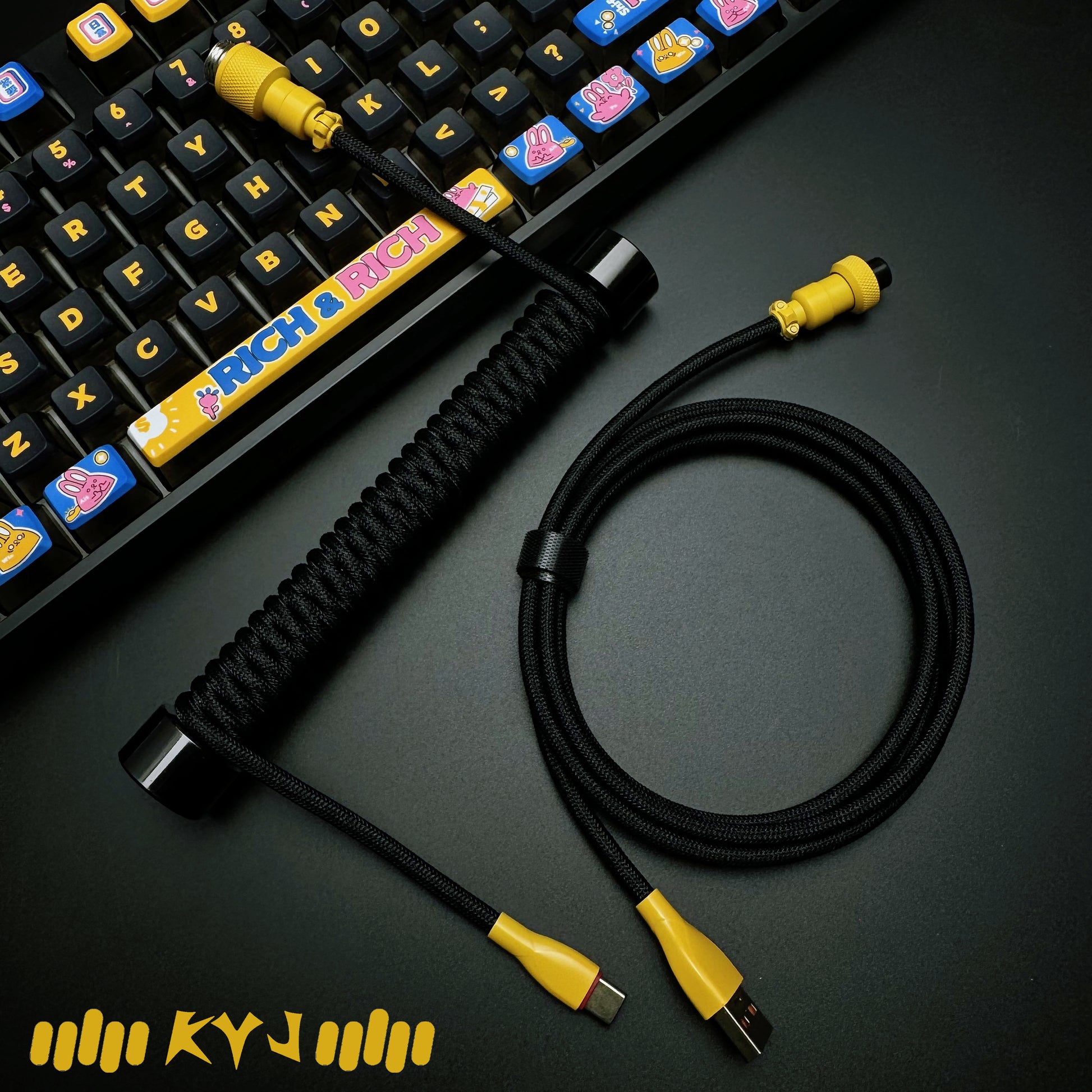Custom Coiled Type-C Aviator Cable for Mechanical Keyboards – 8K Magnetic Switch Data Cable - Titan Nation