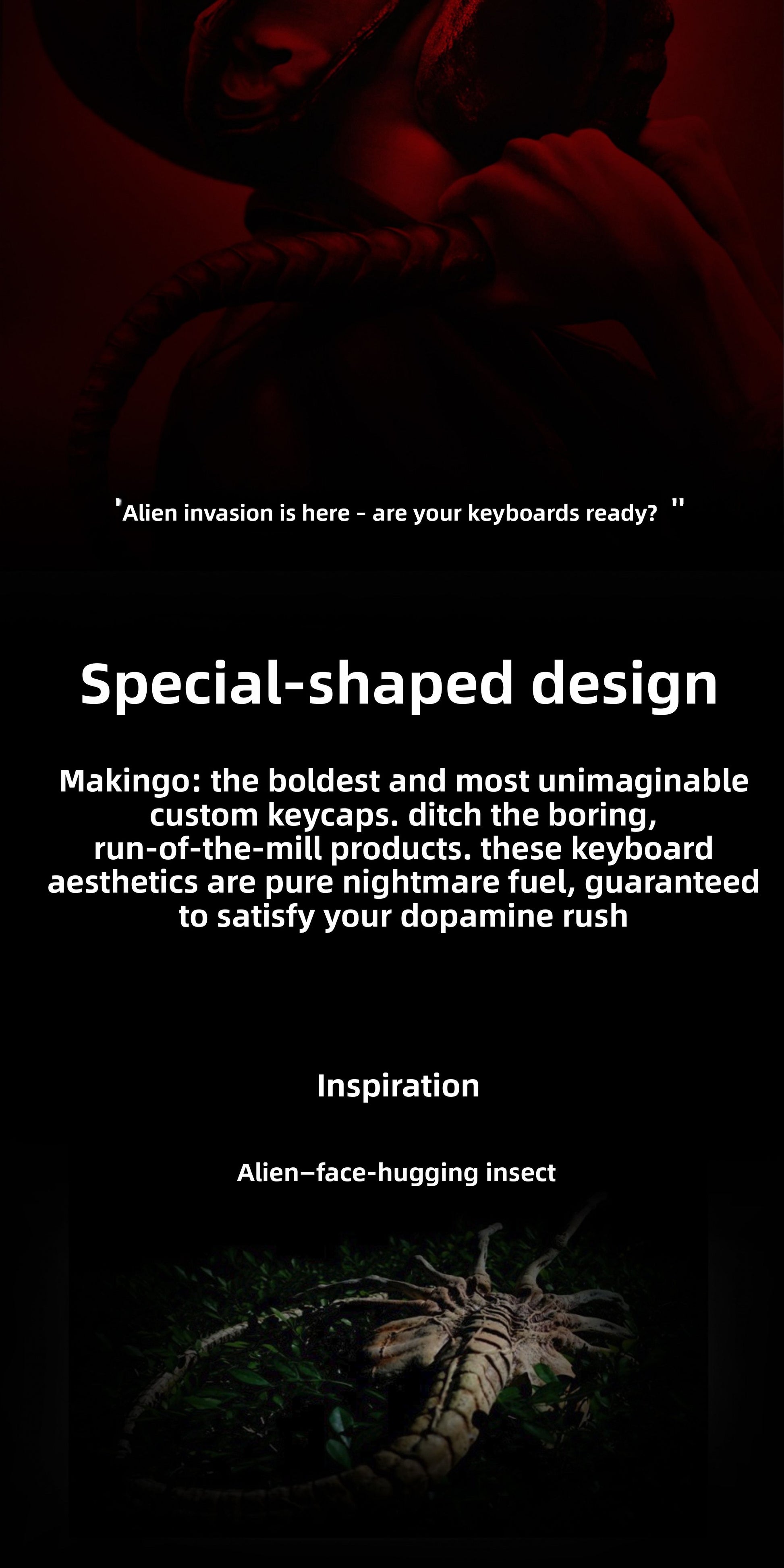Makingo Alien Facehugger Artisan Keycap – Custom 1U Metal Design - Titan Nation
