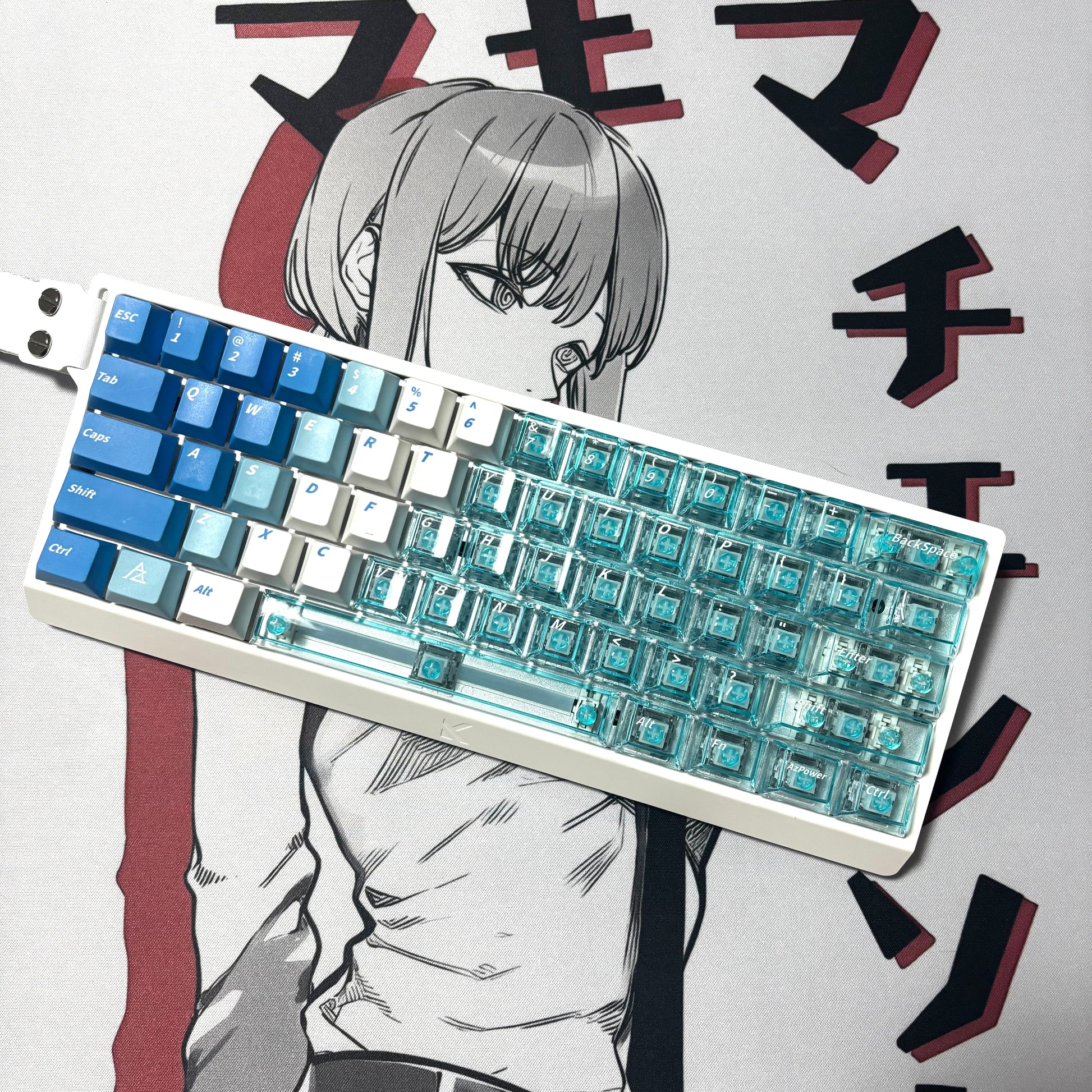 Ice Crystal Gradient Transparent Keycaps – PC Keycaps for Wooting & ACE68 - Titan Nation