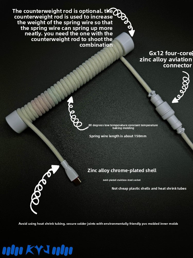 Custom Coiled Type-C Aviator Cable for Mechanical Keyboards – 8K Magnetic Switch Data Cable - Titan Nation