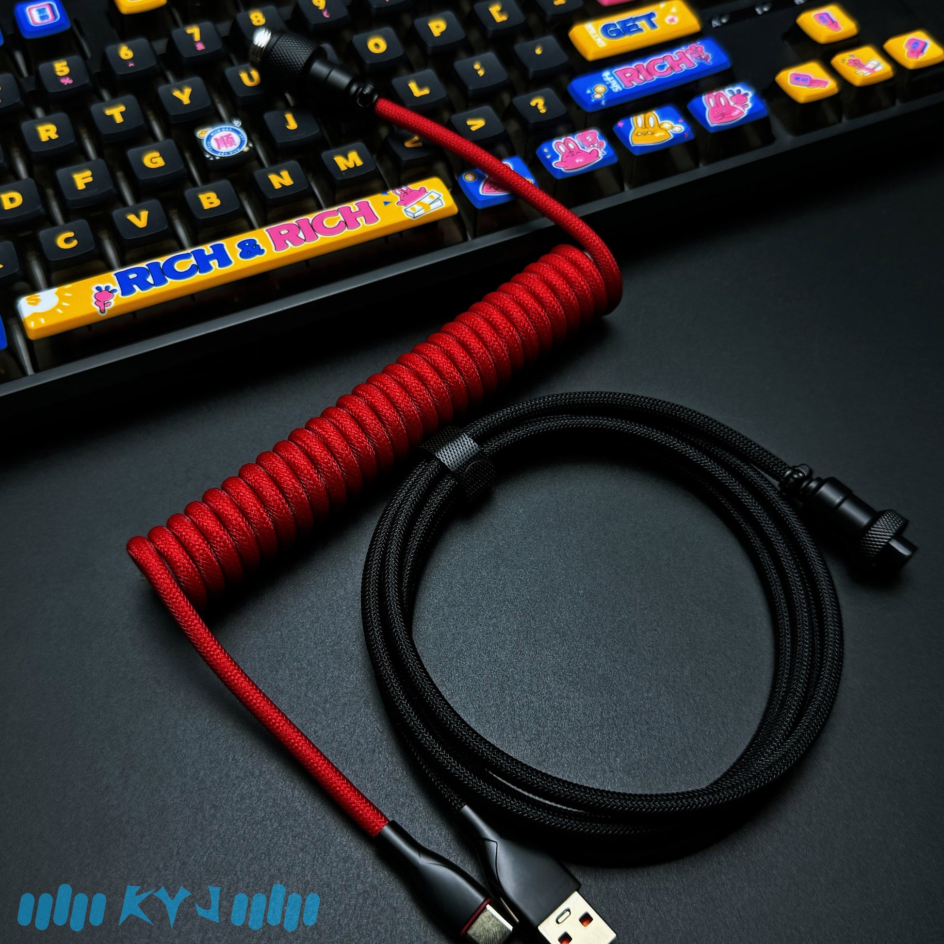 Custom Coiled Type-C Aviator Cable for Mechanical Keyboards – 8K Magnetic Switch Data Cable - Titan Nation