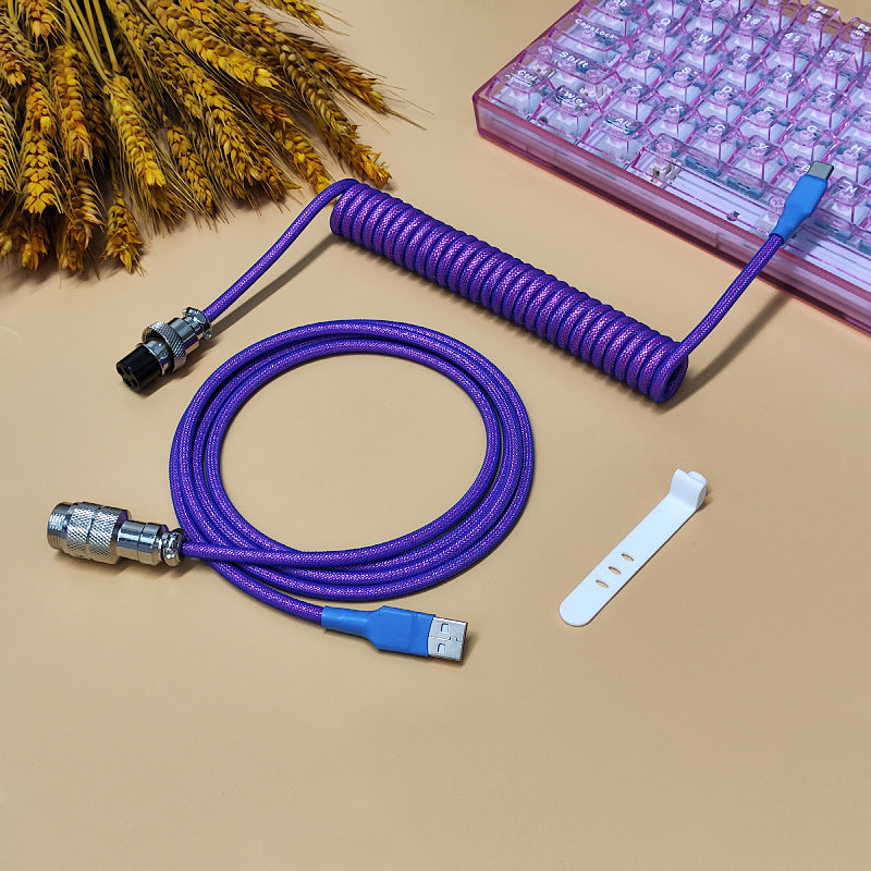8K Return Rate Mechanical Keyboard Aviation Plug Cable Keyboard Cable Gaming Cable USB Data Cable Spring Cable Custom Cable - Titan Nation