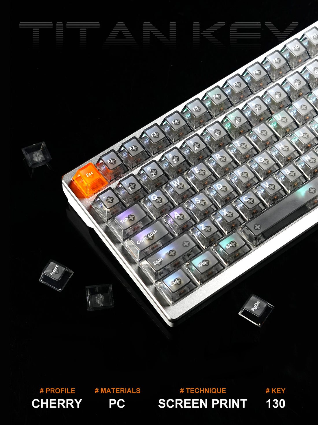 Titan Nation Frosted Matte Dual-Tone Keycaps – PC Translucent Set - Titan Nation