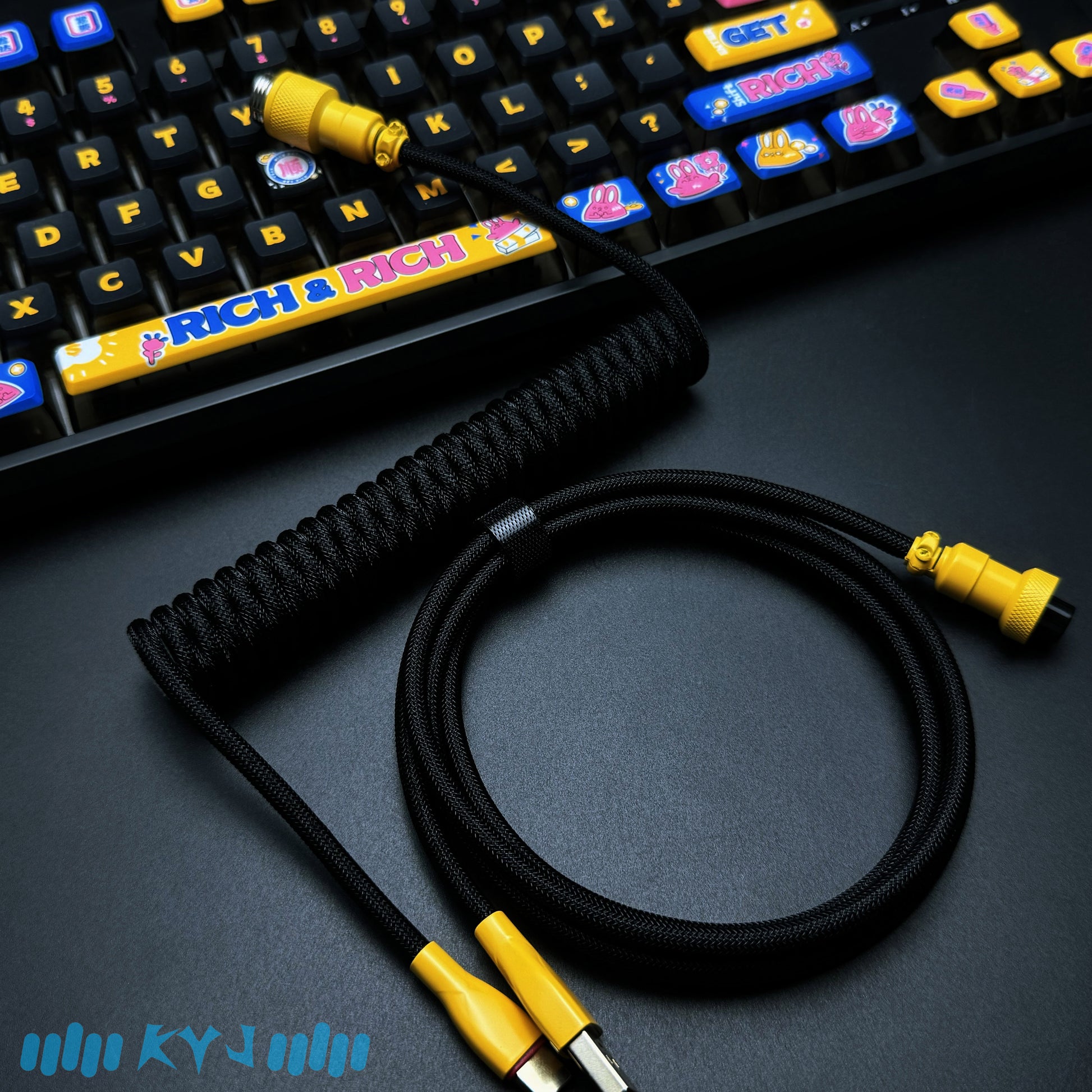 Custom Coiled Type-C Aviator Cable for Mechanical Keyboards – 8K Magnetic Switch Data Cable - Titan Nation