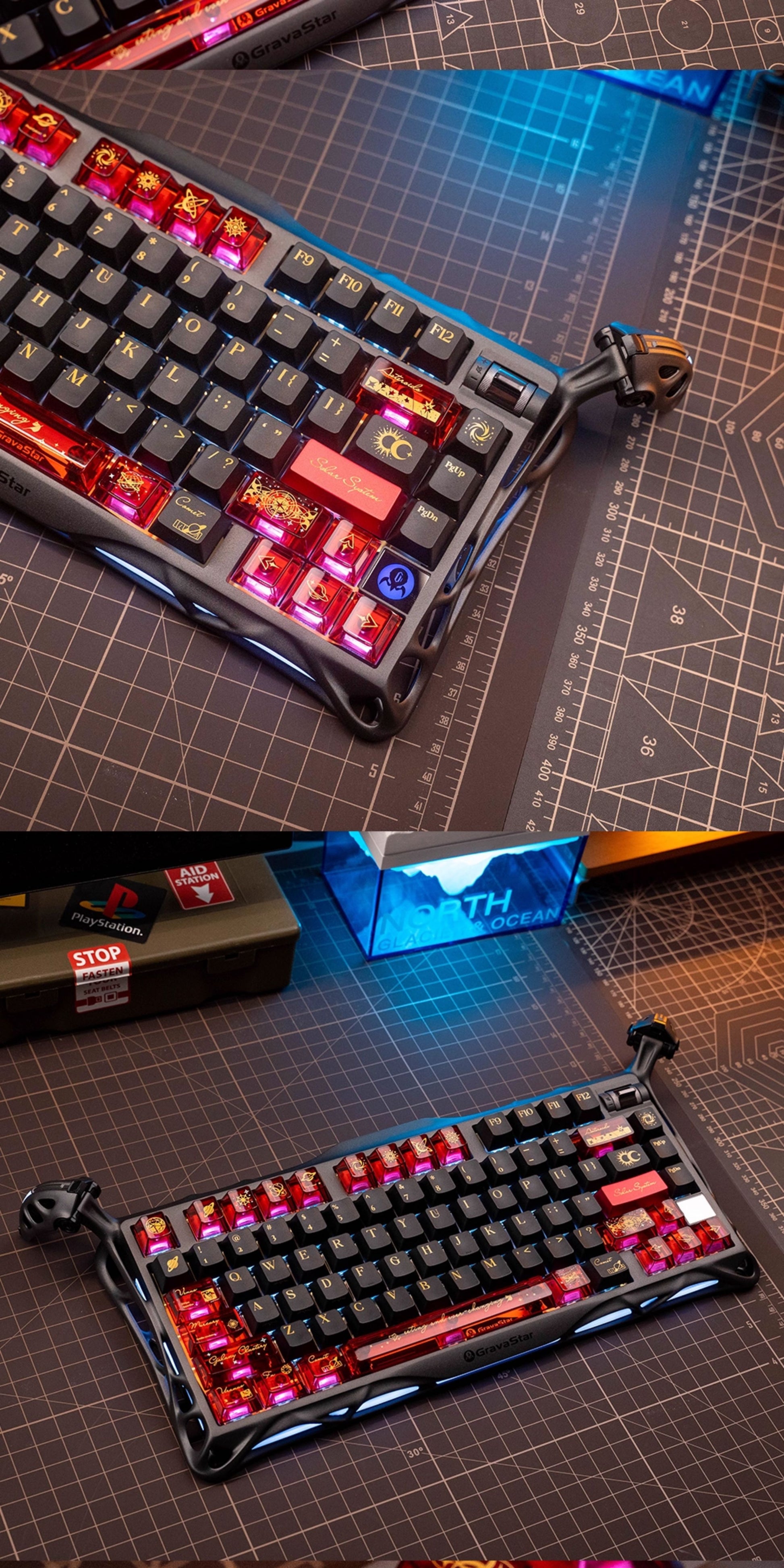 NORIIY Solar System Keycaps – Original PBT+PC Shine-Through Cherry Set - Titan Nation