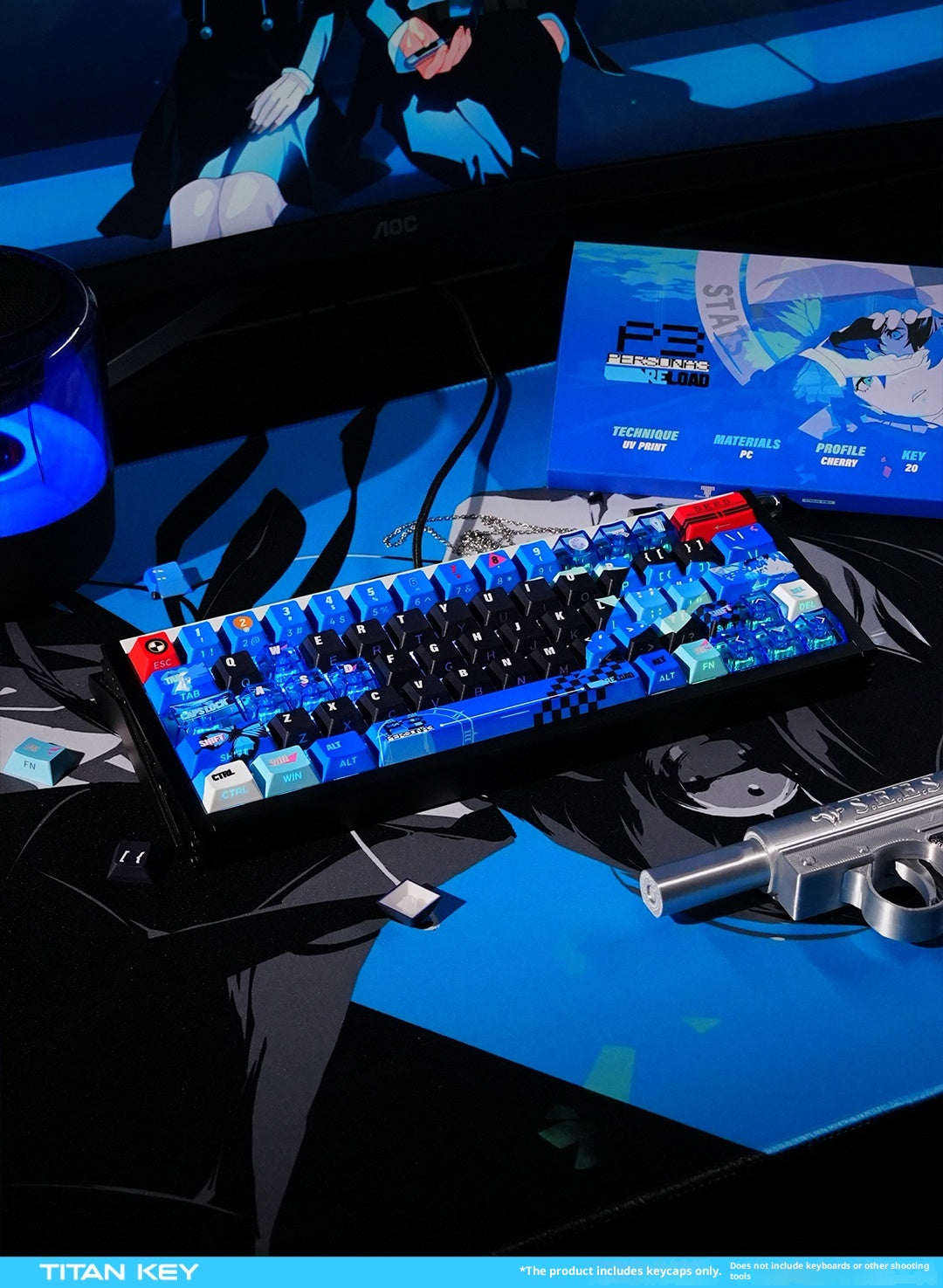 Persona 3 Reload Keycaps Set – PBT Dye-Sub Blue Nuclear Style