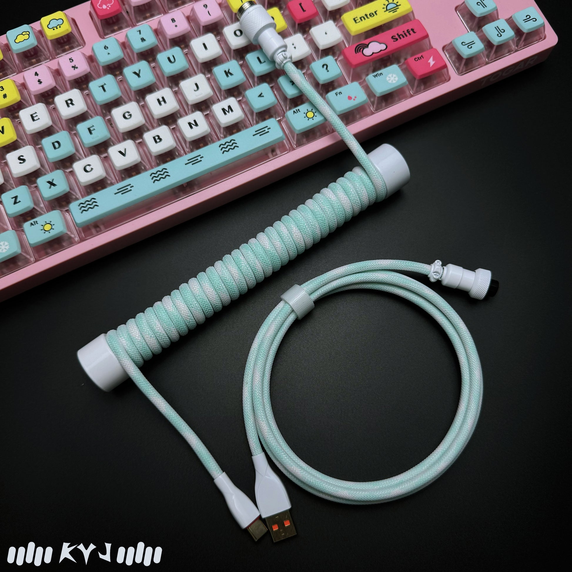 Custom Coiled Type-C Aviator Cable for Mechanical Keyboards – 8K Magnetic Switch Data Cable - Titan Nation