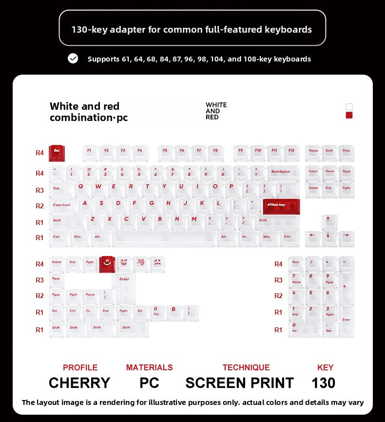 Titan Nation Frosted Matte Dual-Tone Keycaps – PC Translucent Set - Titan Nation