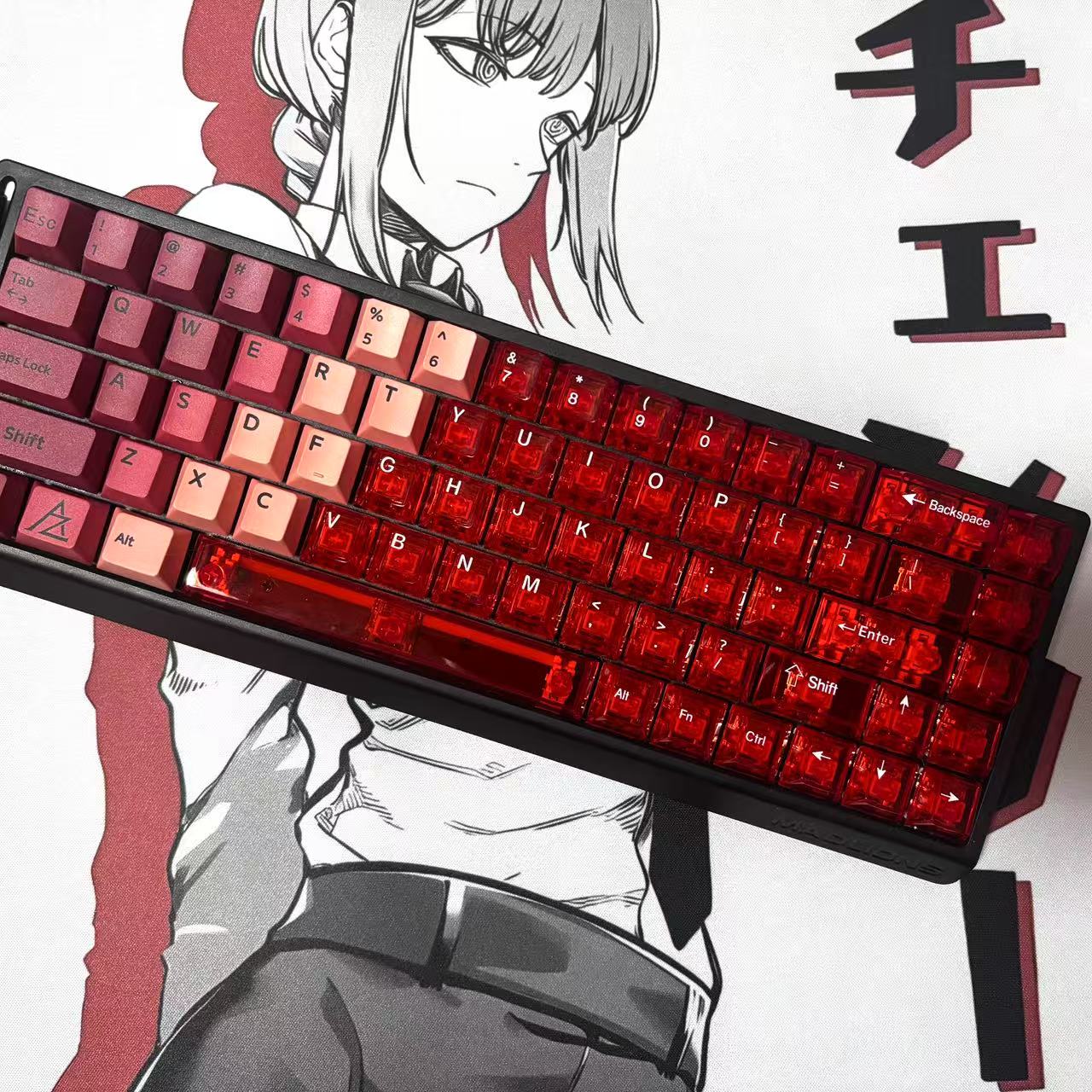 Ice Crystal Gradient Transparent Keycaps – PC Keycaps for Wooting & ACE68 - Titan Nation