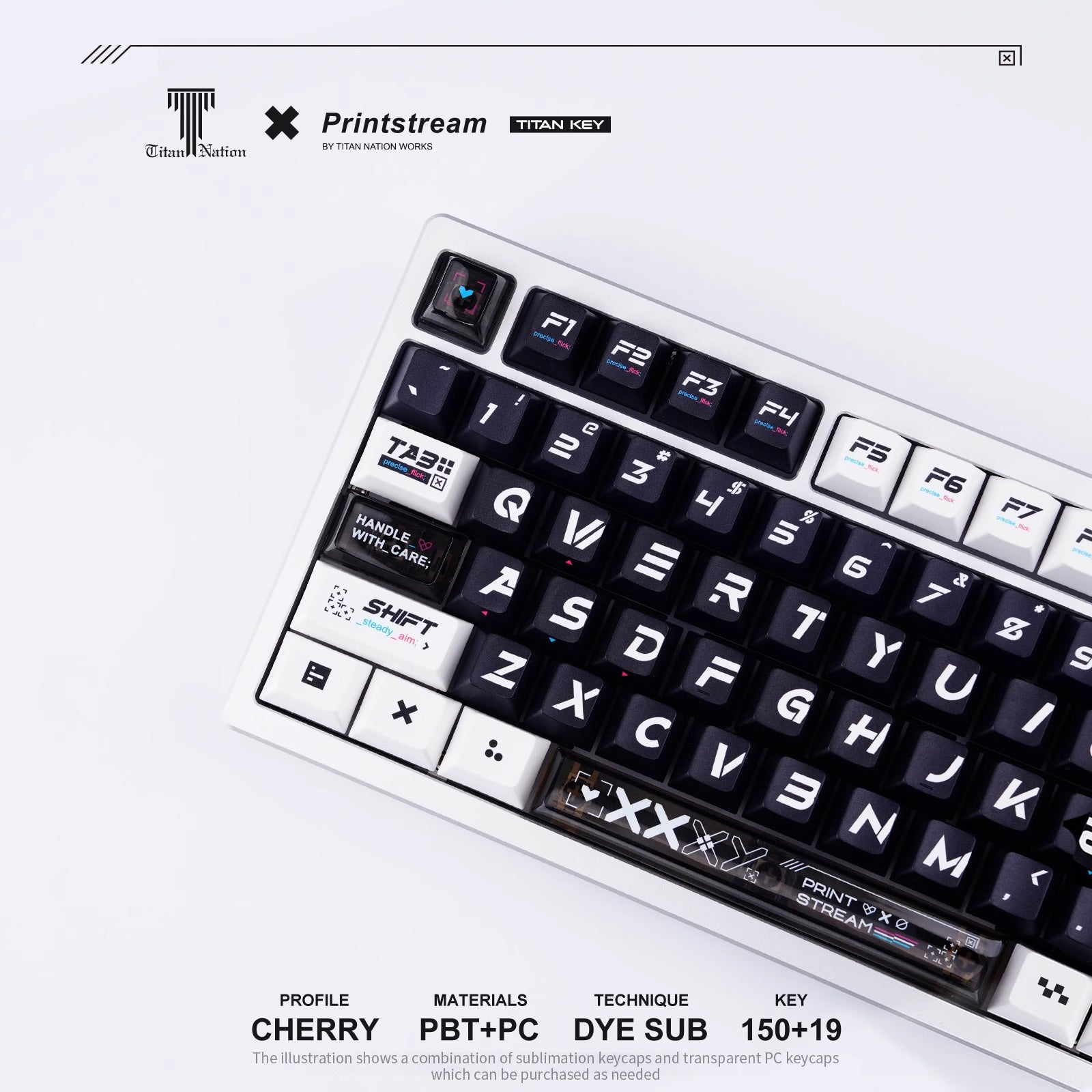 CSGO Printstream PCPBT Keycaps Adapted to Keychron Mechanical Keyboard
